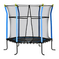 Soozier 63" Kids Trampoline Mini Indoor Bouncer Jumper with Enclosure Net Elastic Thick Padded Pole Gift for Child Toddler Age 3-6 Years Old Blue
