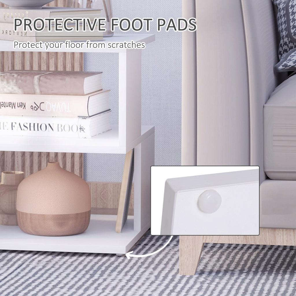 Light Nightstand - Slim Bedside Stand for Small Spaces