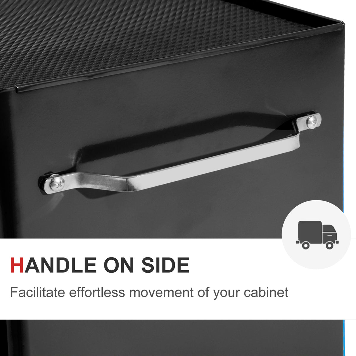 5-Drawer Rolling Tool Cabinet on Wheels, Lockable Tool Chest, Tool Organizer for Garage, Factory and Workshop, Black