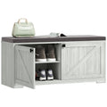 Shoe Storage Bench with Padded Seat, Entryway Bench Holds up to 352 lb, Shoe Organizer, 8 Pairs, Light Grey