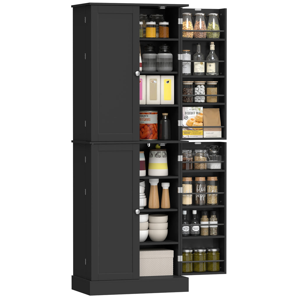 65" Kitchen Cabinet, Kitchen Pantry Cabinet with 4 Doors and 16 Door Shelves for Dining Room, White