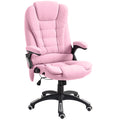 6 Point Vibrating Massage Home Office Chair High Back Executive Chair with Reclining Back, Swivel Wheels, Pink