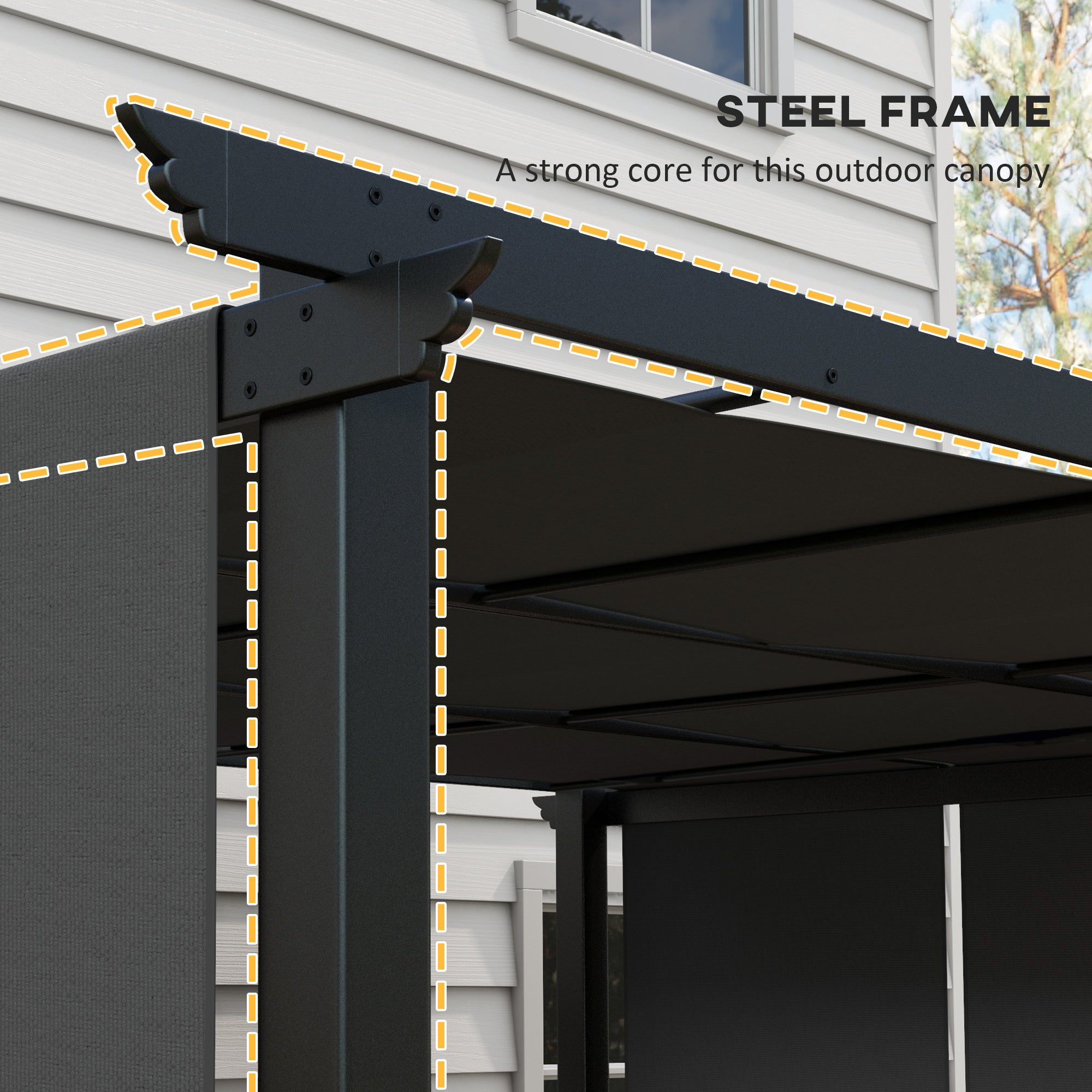 10' x 12' Metal Pergola, Outdoor Pergola with Retractable Canopy, for Garden, Patio, Backyard, Deck