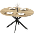 39.5"-53" Extendable Dining Table for 4-6, Industrial Kitchen Table with Butterfly Leaf and X-Shape Base, Natural Wood