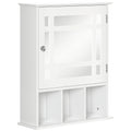 Bathroom Mirror Cabinet, Wall Mounted Medicine Cabinet, 3 Shelf Organizer for Kitchen, White