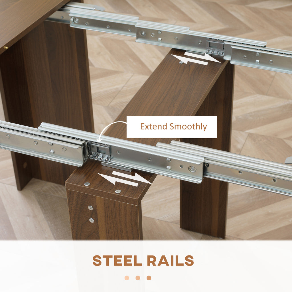 Foldable Dining Table, Extendable Kitchen Table for Small Spaces, Seats up to 6 People