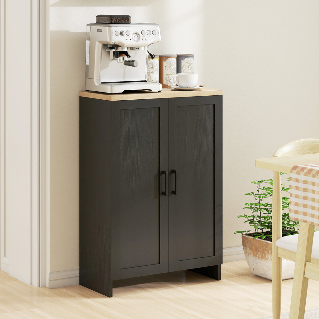 Modern Storage Cabinet with Doors and Adjustable Shelf for Kitchen, Living room, 23.6" x 11.8" x 35.4", White