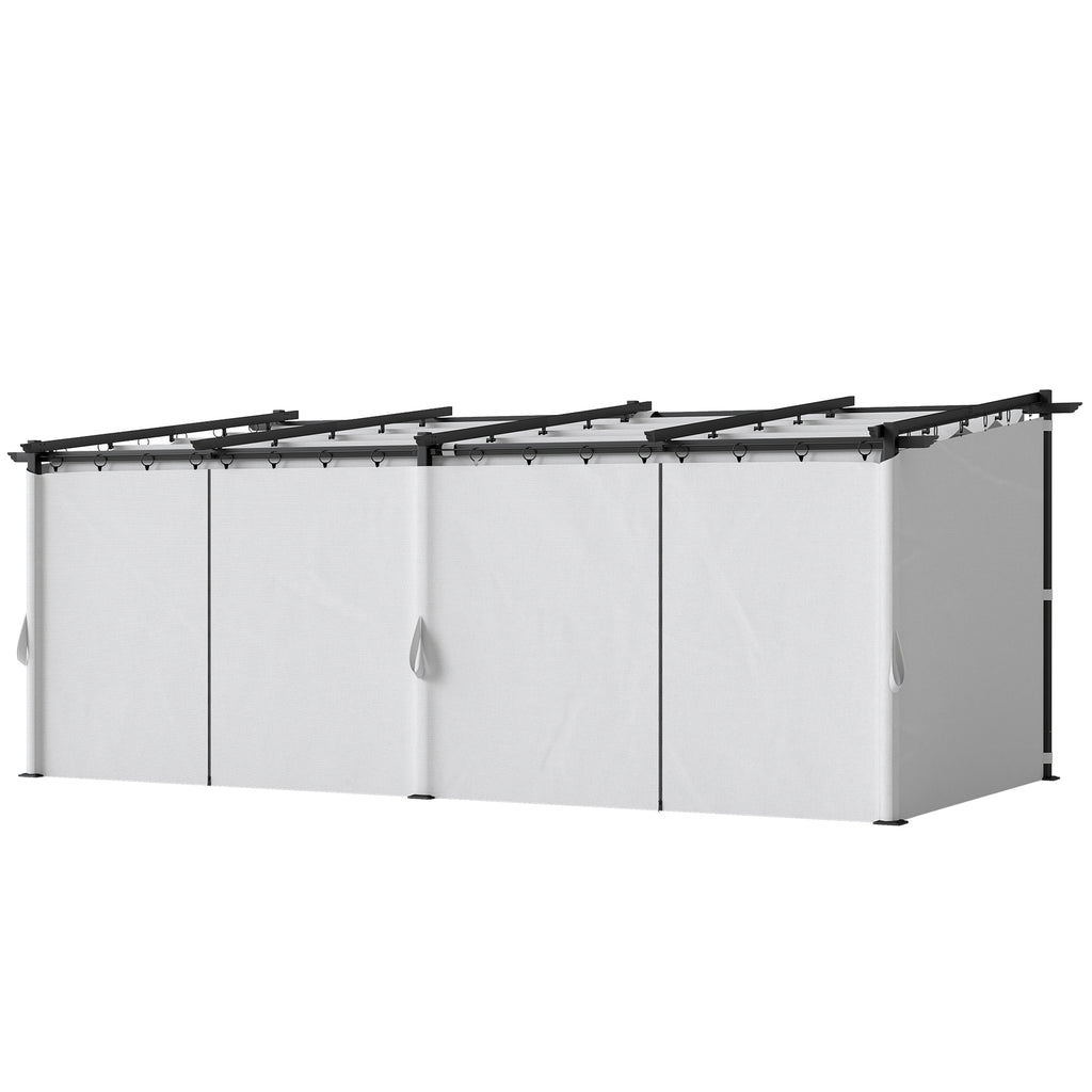 10' x 20' Metal Retractable Pergola Canopy with Sidewalls, Outdoor Gazebo UPF30+ Sun Shade Shelter for Garden, Deck
