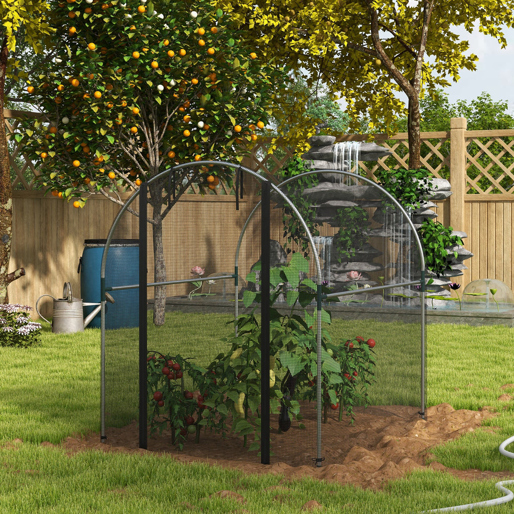 9.8' x 3.9' Crop Cage with Zipper Roll-Up Door, Mesh Plant Protection Tent from Animals with Galvanised Steel Frame