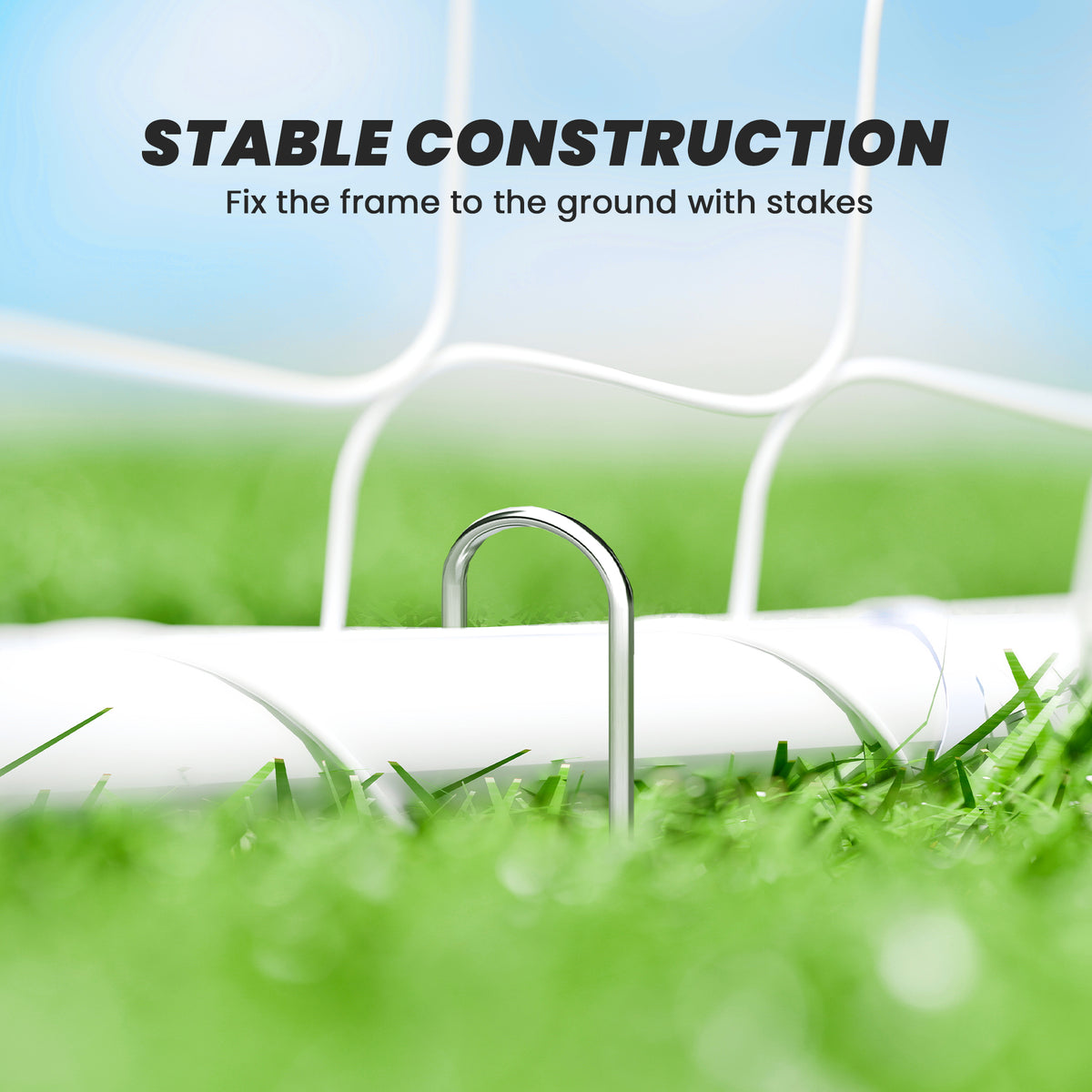 Soozier Soccer Goal, Soccer Net for Backyard, 10 x 4 ft, White
