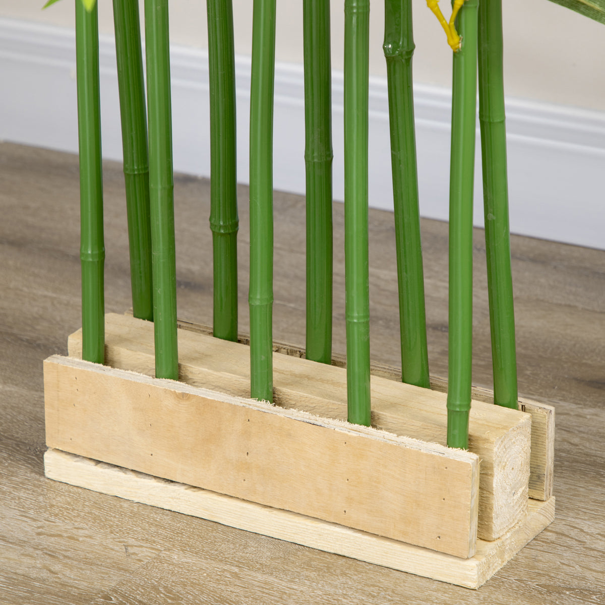 5ft Tall Artificial Bamboo Tree, Decorative Faux Plant with Pine Wood Base for Indoor Home Office Decor