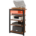 TV Stand for TVs up to 29", Entertainment Center with 4-Tier Storage Shelves and LED Lights for Living Room
