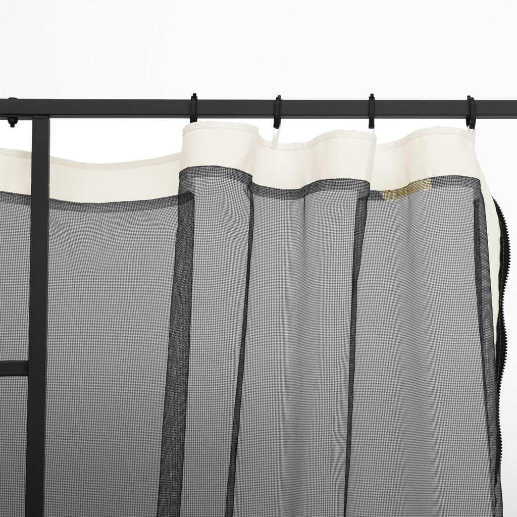 Replacement Mosquito Netting for Gazebo 10' x 12' Black Screen Walls for Canopy with Zippers, White