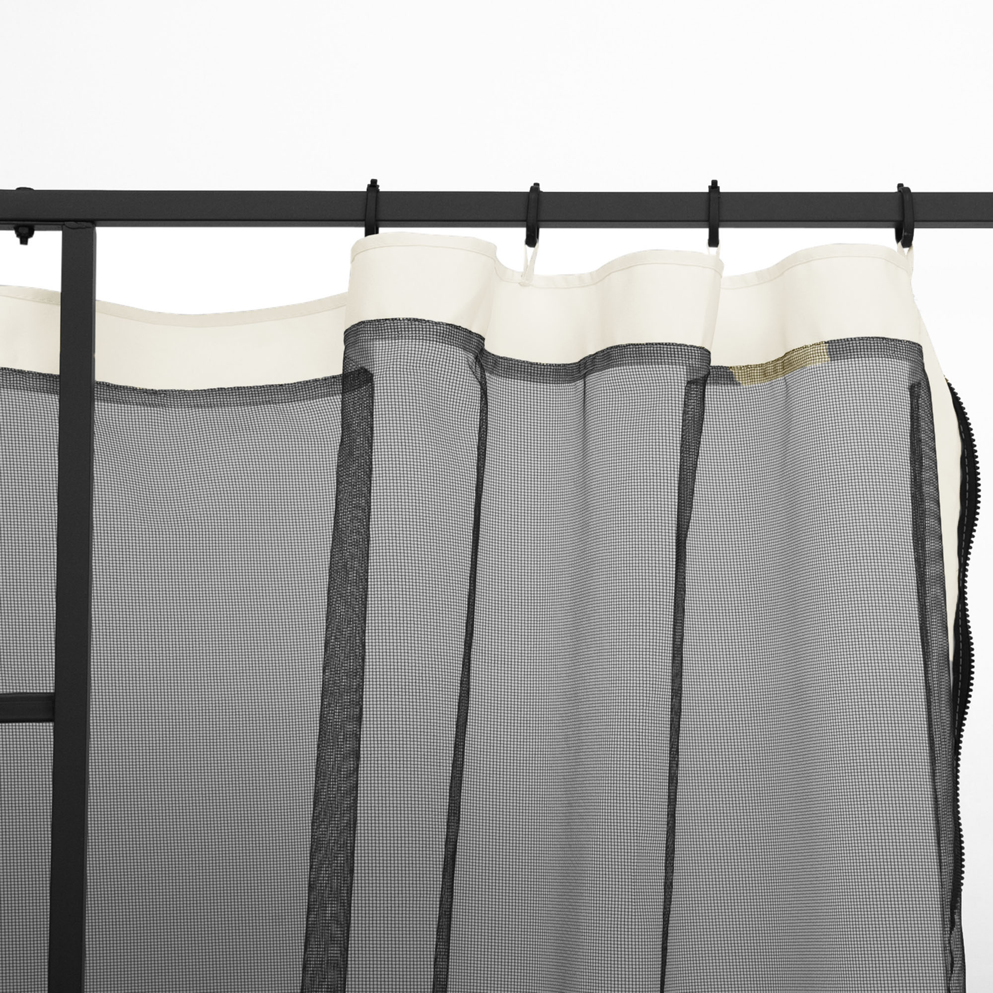 Replacement Mosquito Netting for Gazebo 10' x 12' Black Screen Walls for Canopy with Zippers, White