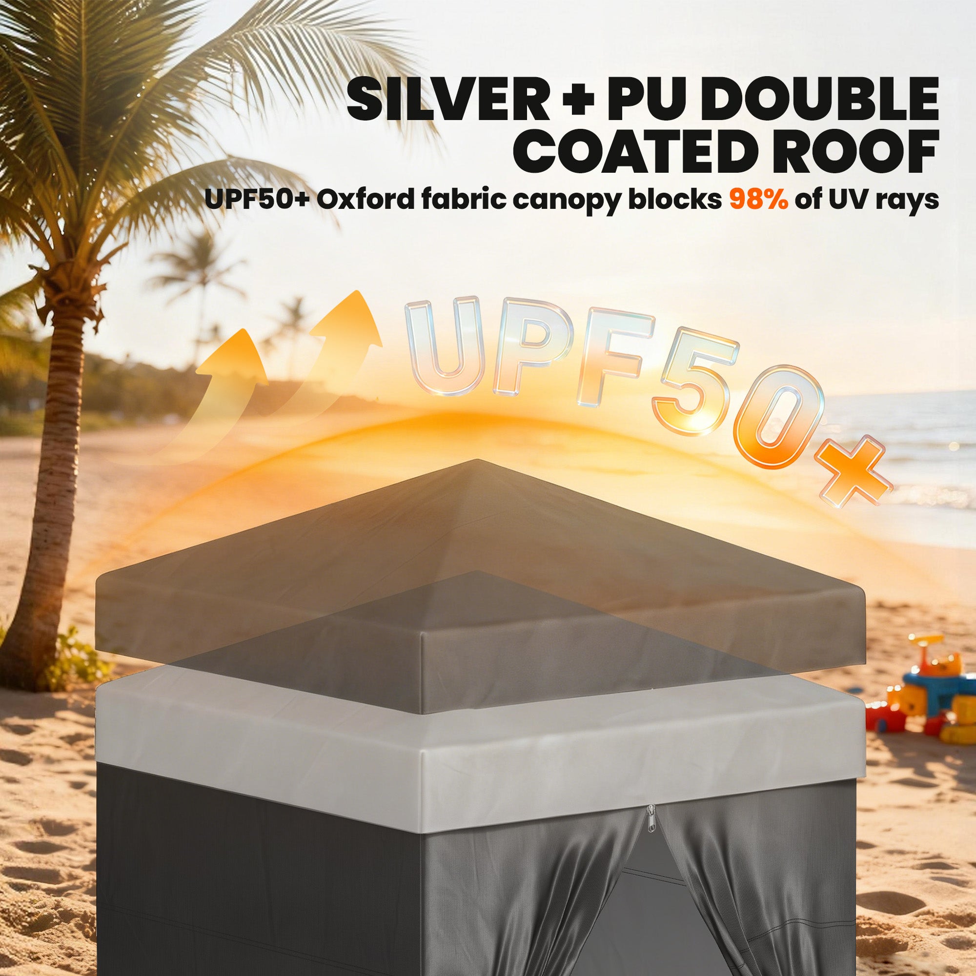 4 x 4 ft Compact Pop Up Canopy Tent, UPF 50+ Changing Room, Portable Instant Privacy Canopy with Mesh Window, Black