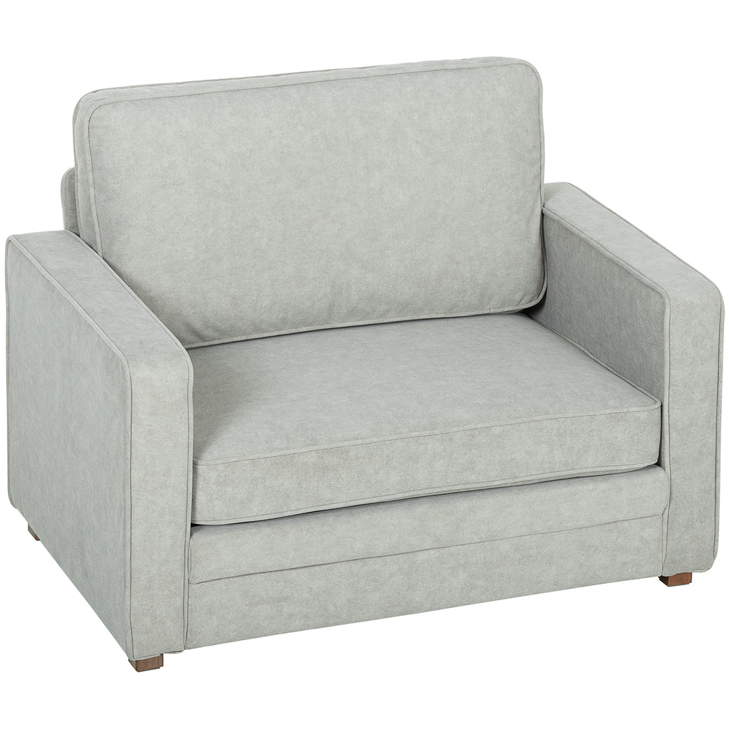 Accent Chair, Velvet-feel Fabric Armchair with Wide Seat, Spring Cushion, Solid Wood legs, Brown