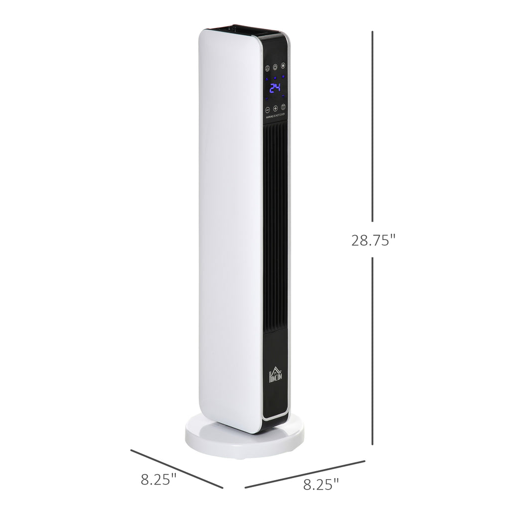 Ceramic Tower Heater, Oscillating Space Heater with Remote Control, Timer, Tip-Over & Overheat Protect, 750W/1500W