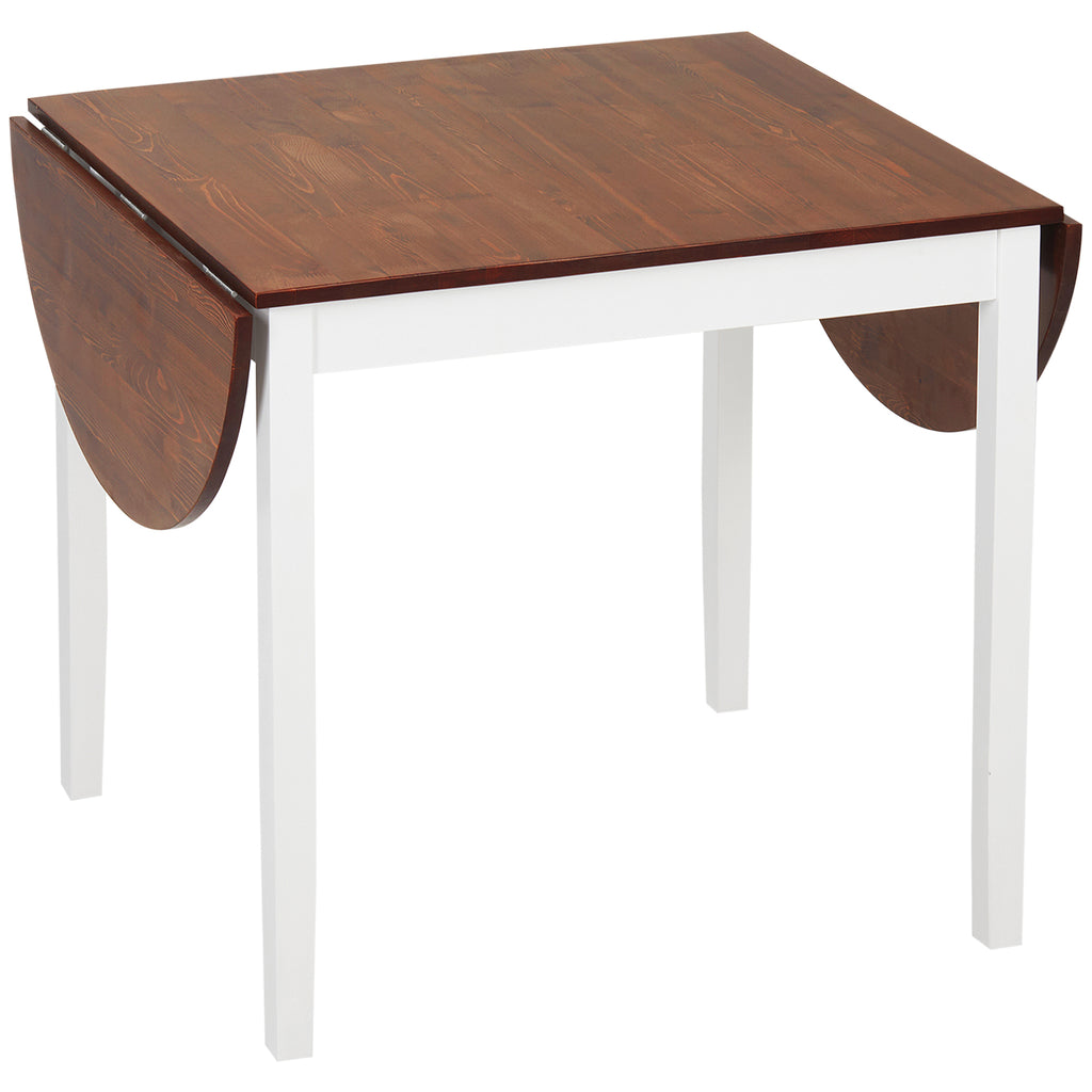 Solid Wood Kitchen Table, Drop Leaf Tables for Small Spaces, Folding Dining Table, Brown