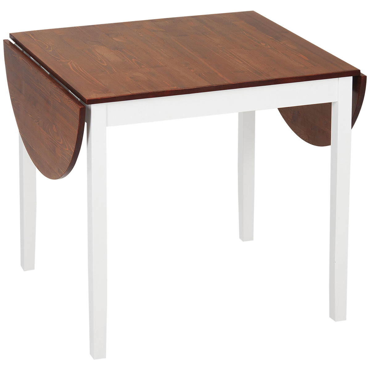 Solid Wood Kitchen Table, Drop Leaf Tables for Small Spaces, Folding Dining Table, Brown