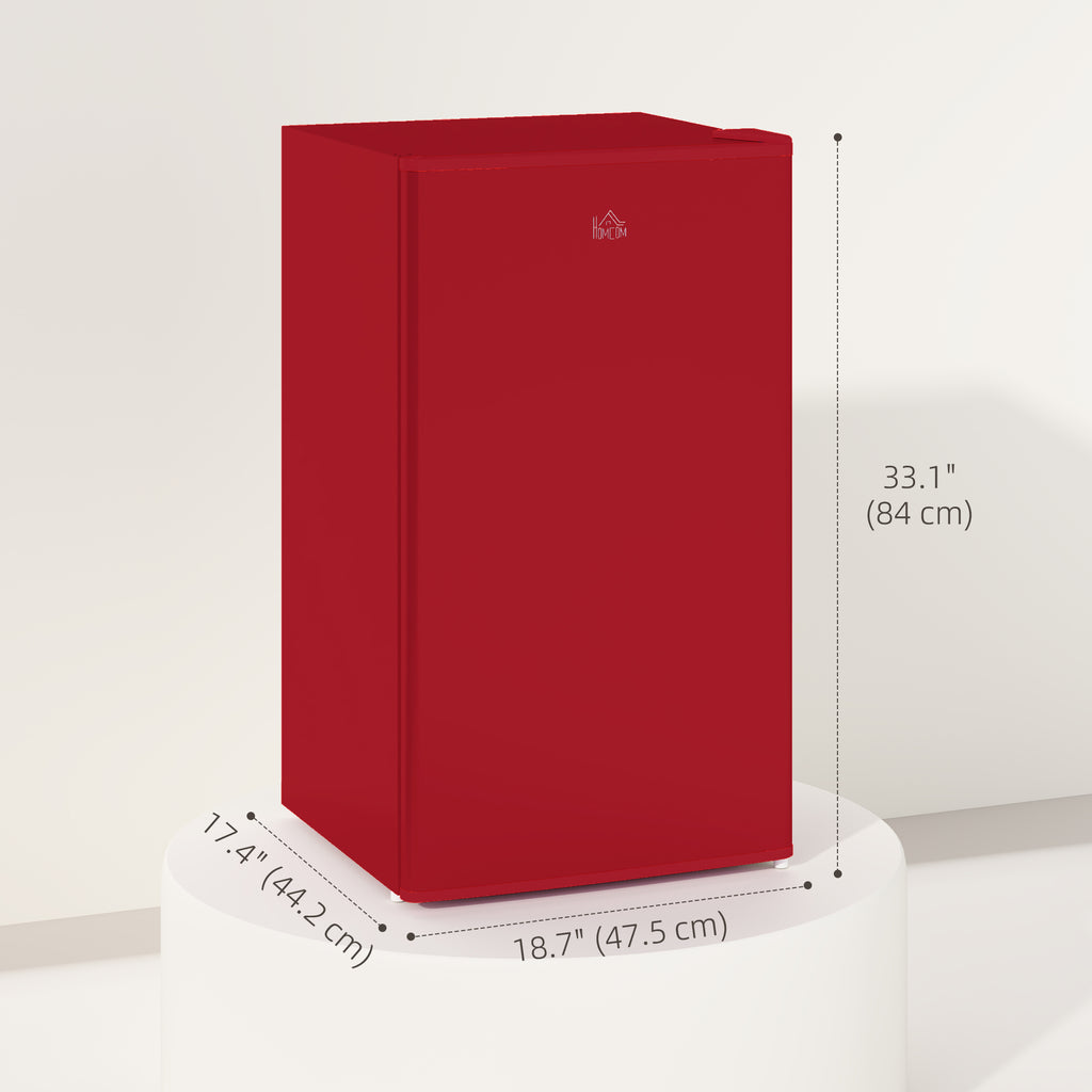 Compact Refrigerator, Mini Fridge with Freezer, Adjustable Shelf, Mechanical Thermostat and Reversible Door, White
