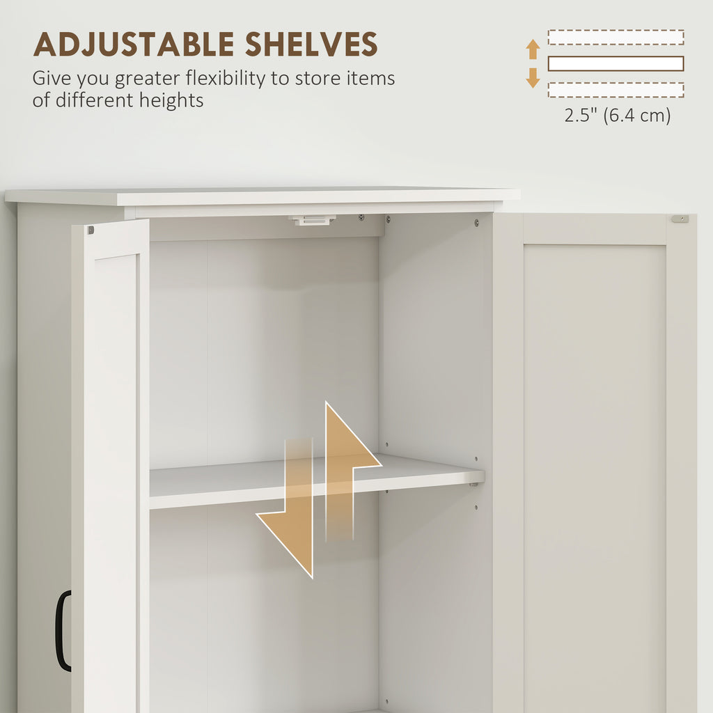 48" 4-Door Storage Cabinet Multi-Storey Large Space Pantry with Adjustable Shelves Black