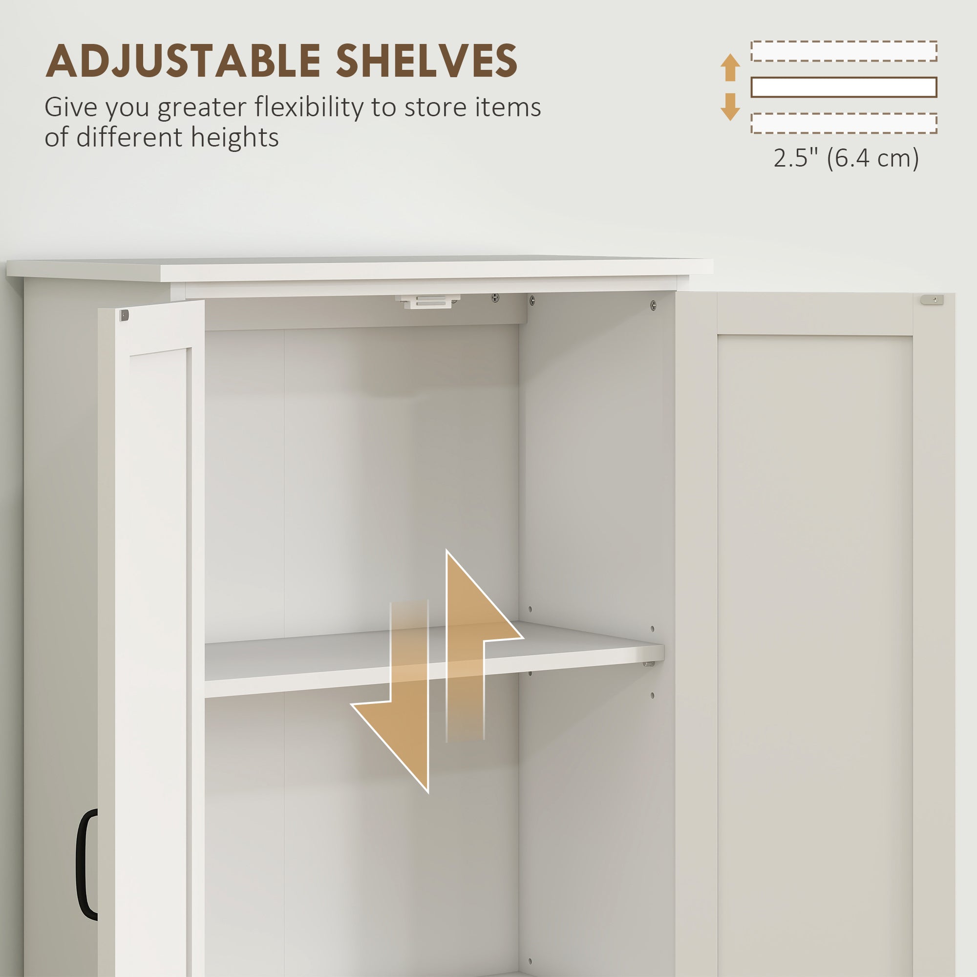 48" 4-Door Storage Cabinet Multi-Storey Large Space Pantry with Adjustable Shelves Black