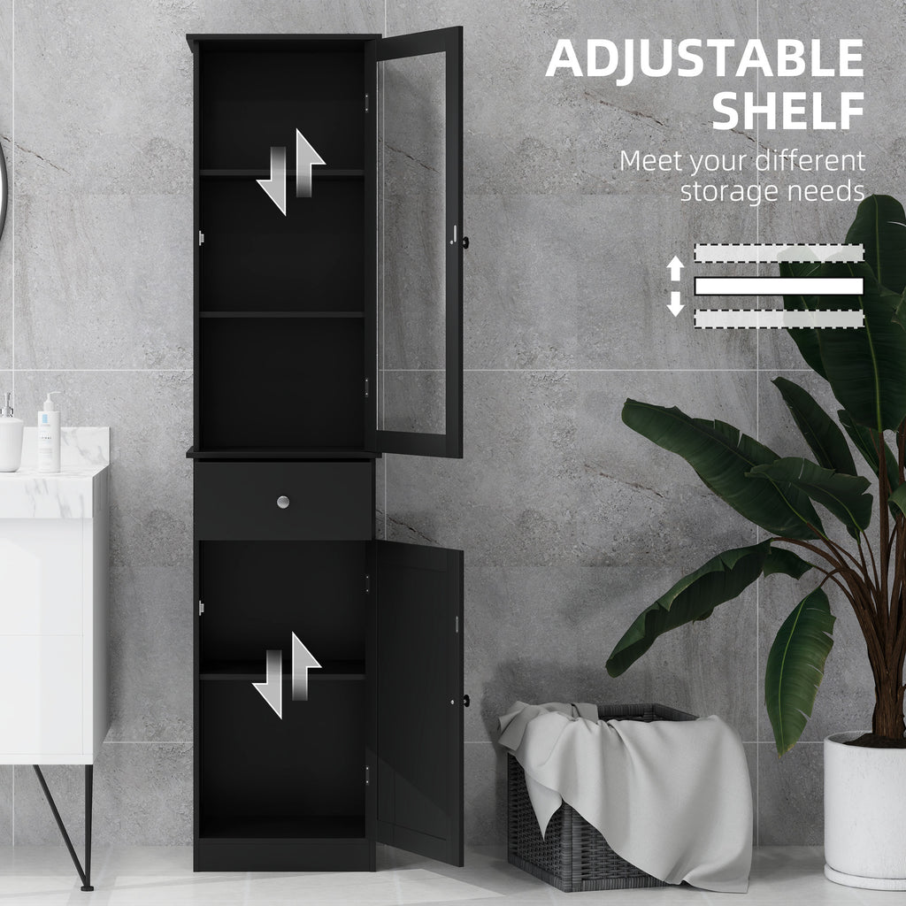 Tall Bathroom Cabinet, Bathroom Storage Cabinet with Drawers, 2 Doors and Adjustable Shelves, White