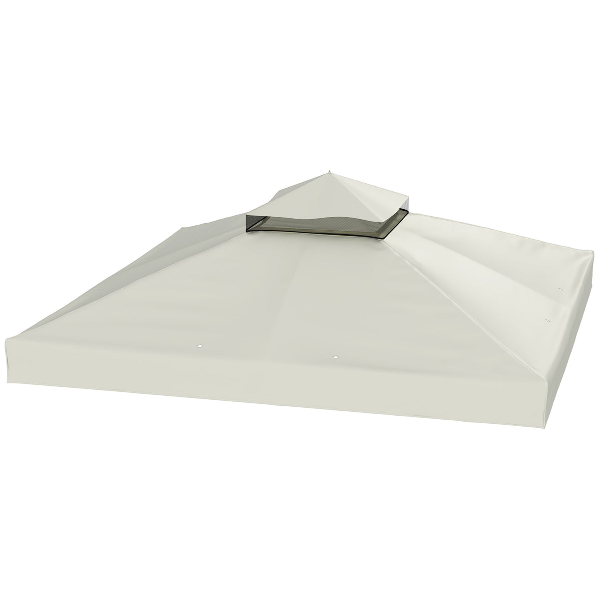 غطاء بديل لمظلة شمسية قياس 10' × 10'، غطاء سقف بديل لمظلة حديقة من مستويين، حماية من الأشعة فوق البنفسجية 30+، الغطاء العلوي فقط، رمادي فاتح