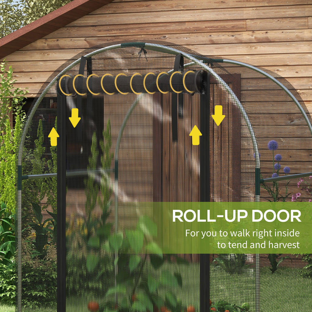 Galvanized Steel Crop Cage, Plant Protection Tent with Zippered Door, 4' x 4', Green