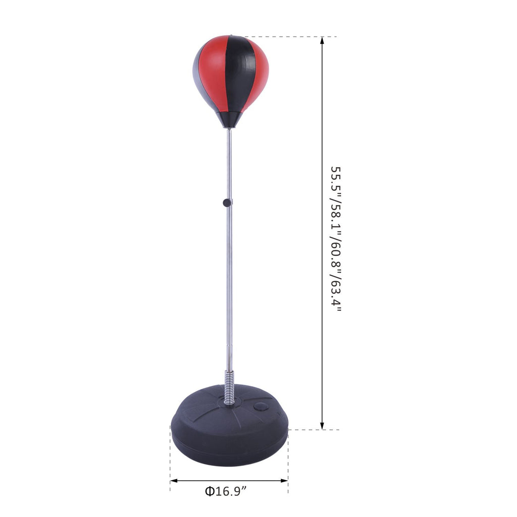 Soozier Adjustable Kids Training Boxing Punching Ball Bag Freestanding Portable Relieves Stress with Gloves