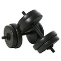 Soozier Adjustable 2 x 22lbs Weight Dumbbell Set for Weight Fitness Training Exercise Fitness Home Gym Equipment, Black (Pair)