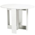 Folding Dining Table, 41" Drop Leaf Table for Small Spaces, Oval Foldable Table for Kitchen, Dining Room, White