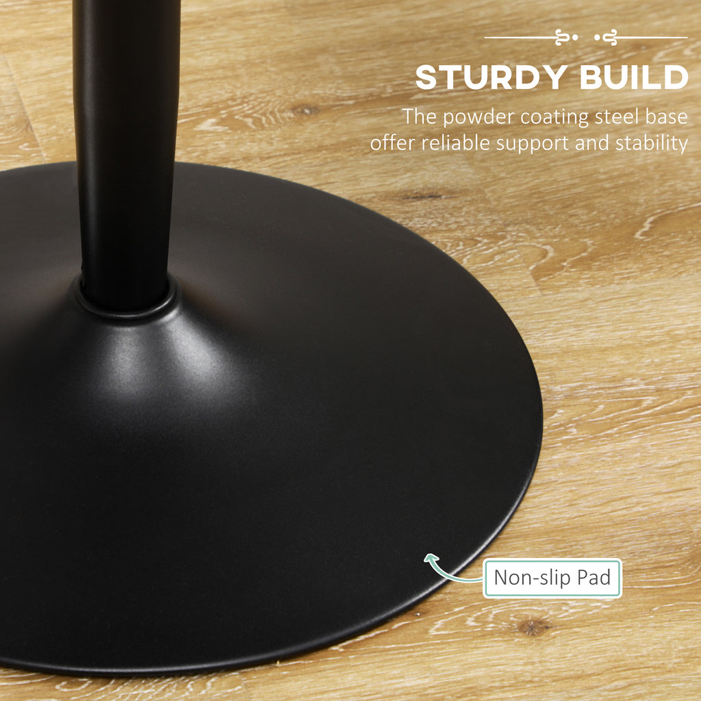 Modern Kitchen Table for 2 People, Round Dining Table with Steel Base for Living Room, Dining Room, Black