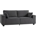 86" 3 Seater Sofa, Modern Corduroy Upholstered Couch, Dark Grey