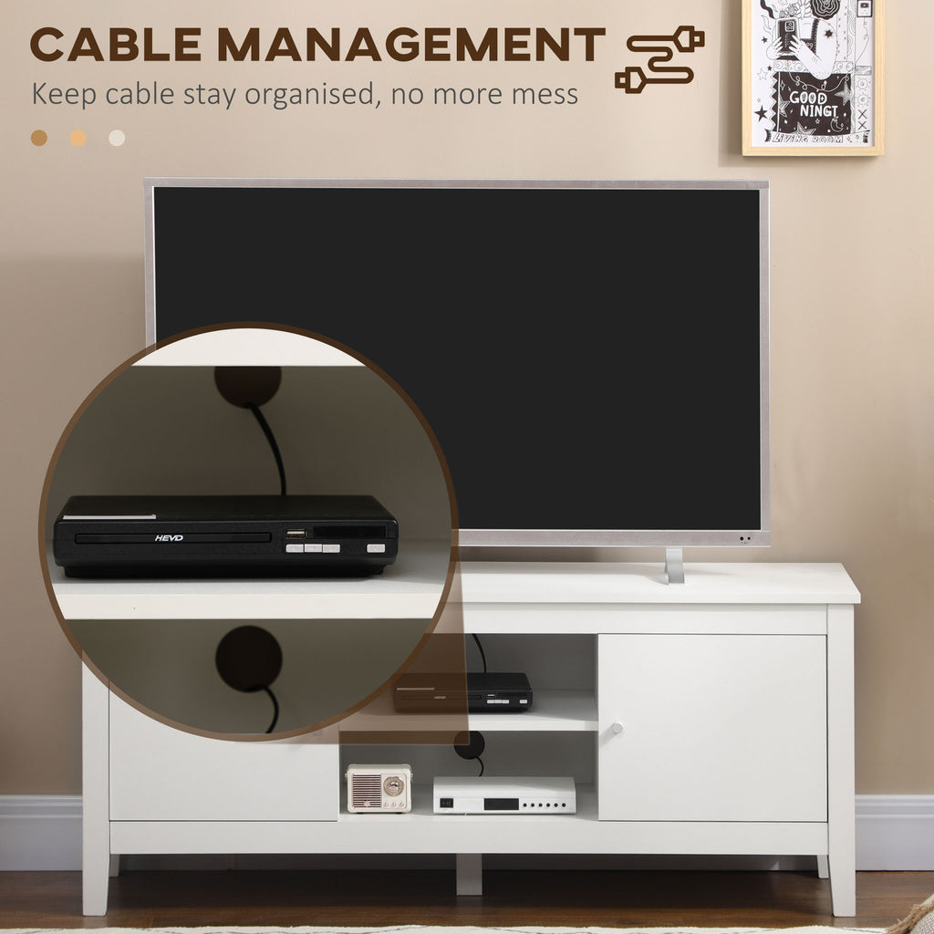 ናይ ዘመናዊ ቲቪ መቐመጢ ንቲቪ ክሳብ 55"፣ ቲቪ ቤንች ምስ መዕቆቢ ካብነትን መደርደሪን፣ 47.2" x 16.7" x 19.7"፣ ጻዕዳ