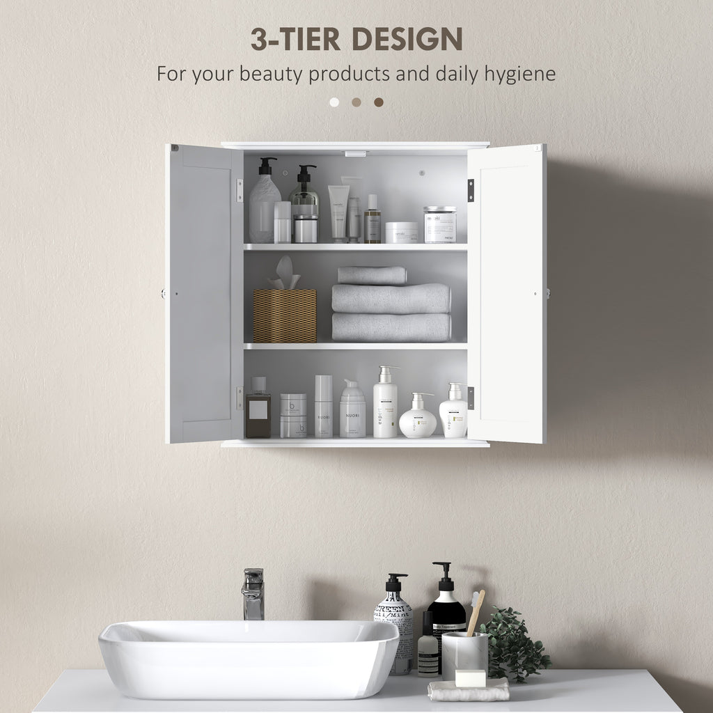 Bathroom Medicine Cabinet, Wall Cabinet with 2 Doors and Adjustable Shelf, Space Saver Over Toilet Cabinet