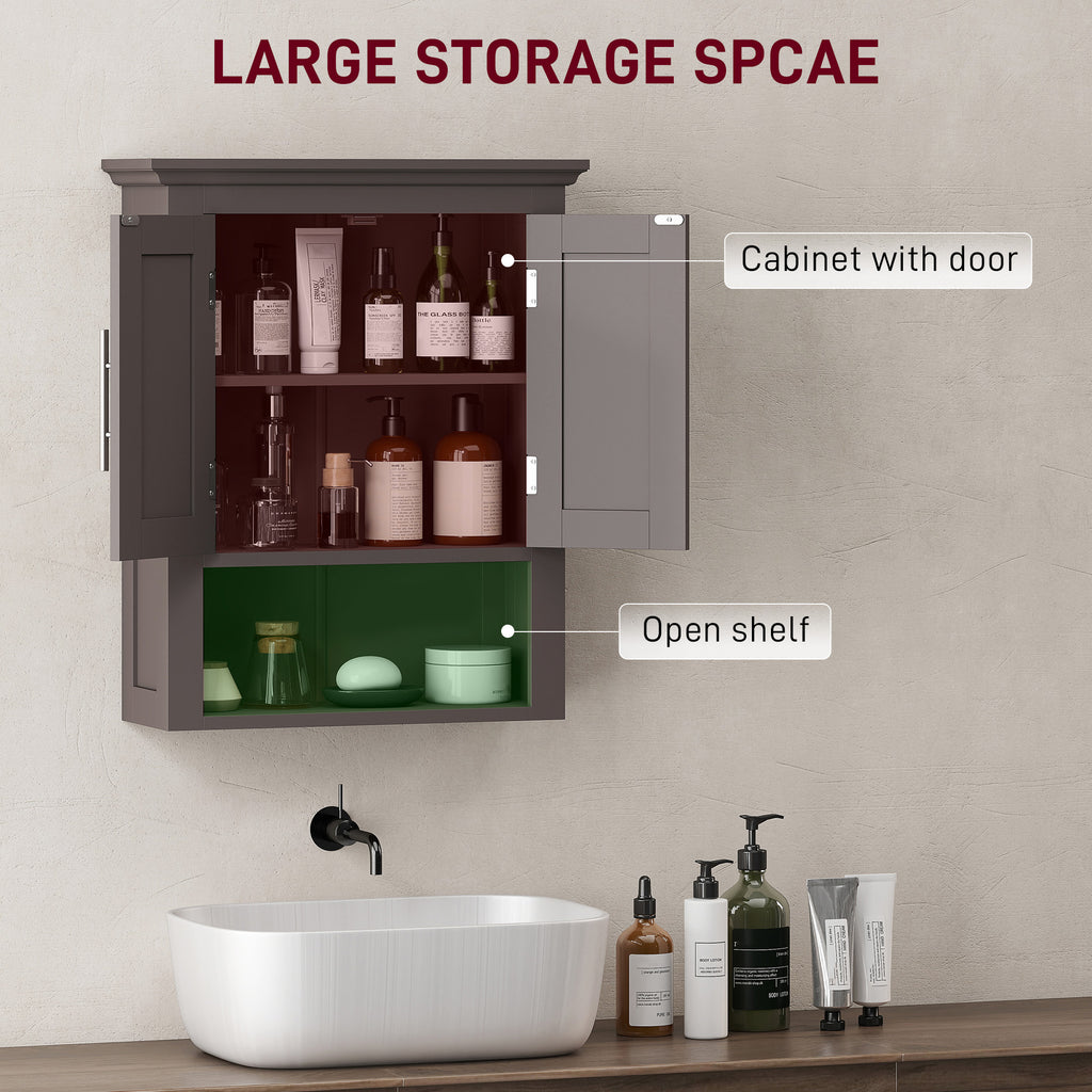 Bathroom Wall Cabinet, Medicine Cabinet, Toilet Storage Cabinet with Shelf for Living Room and Entryway, White