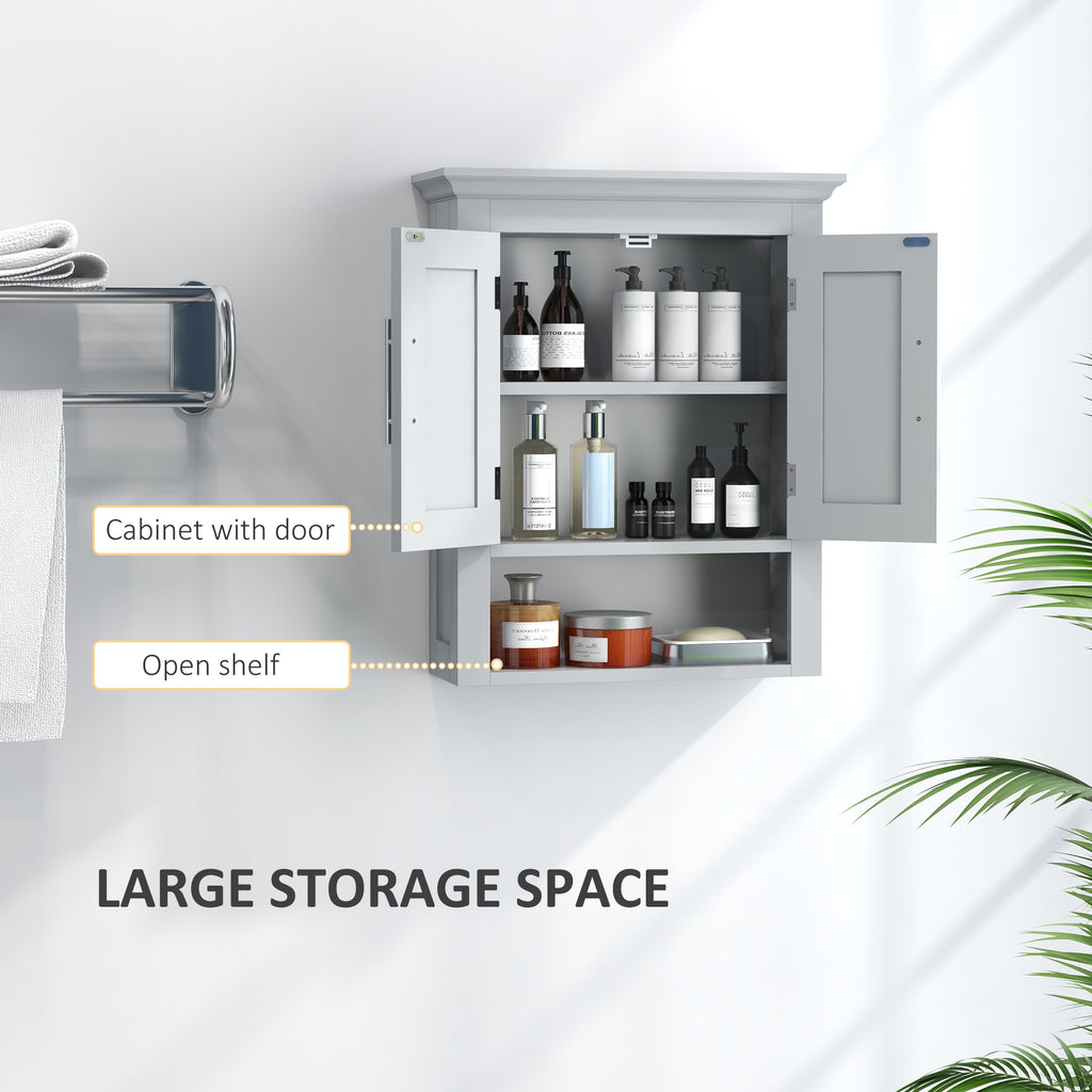 Bathroom Wall Cabinet, Medicine Cabinet, Toilet Storage Cabinet with Shelf for Living Room and Entryway, White