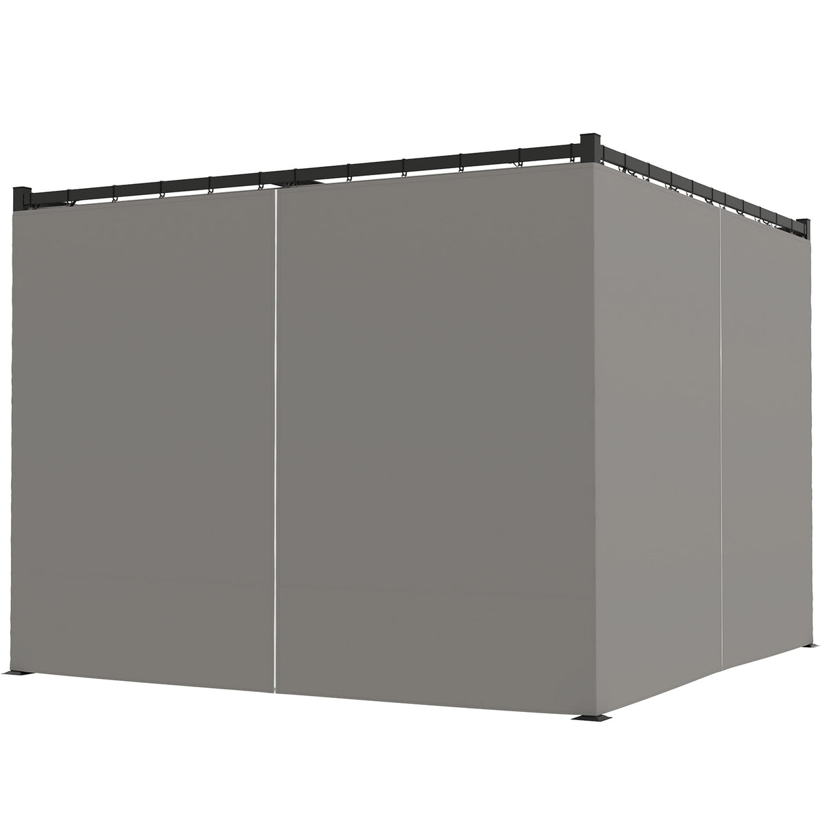 10' x 10' Retractable Pergola Canopy with Sidewalls, Metal Outdoor Gazebo Sun Shade Shelter, Light Grey