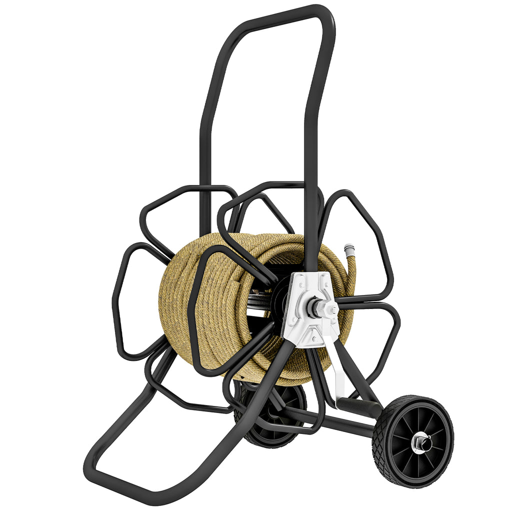 98 ft of 5/8" Hose Reel Cart (Hose Not Included), Garden Water Hose Carts with Wheels for Yard, Lawn, Blue