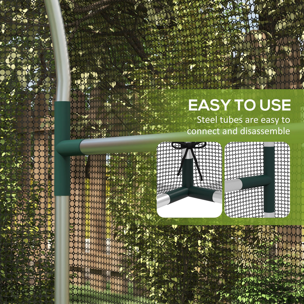 9.8' x 3.9' Crop Cage with Zipper Roll-Up Door, Mesh Plant Protection Tent from Animals with Galvanised Steel Frame