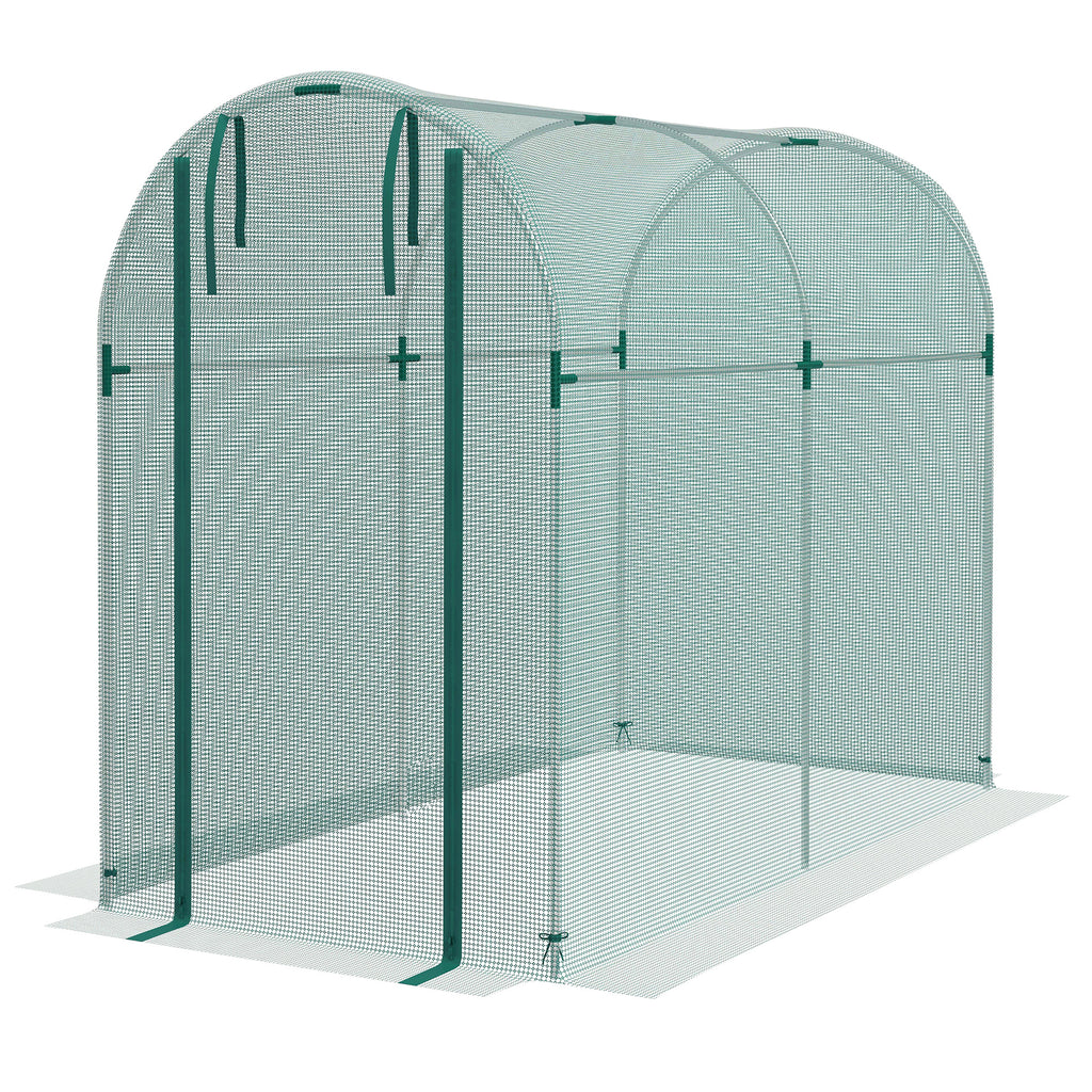 Galvanized Steel Crop Cage, Plant Protection Tent with Zippered Door, 4' x 4', Green