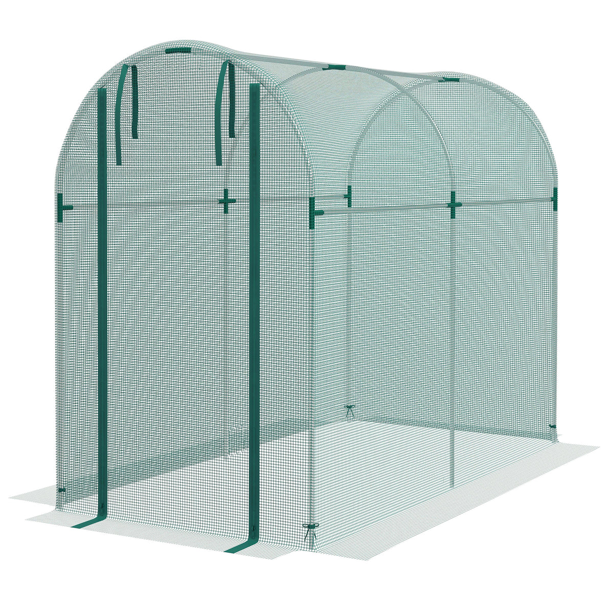 Galvanized Steel Crop Cage, Plant Protection Tent with Zippered Door, 4' x 4', Green