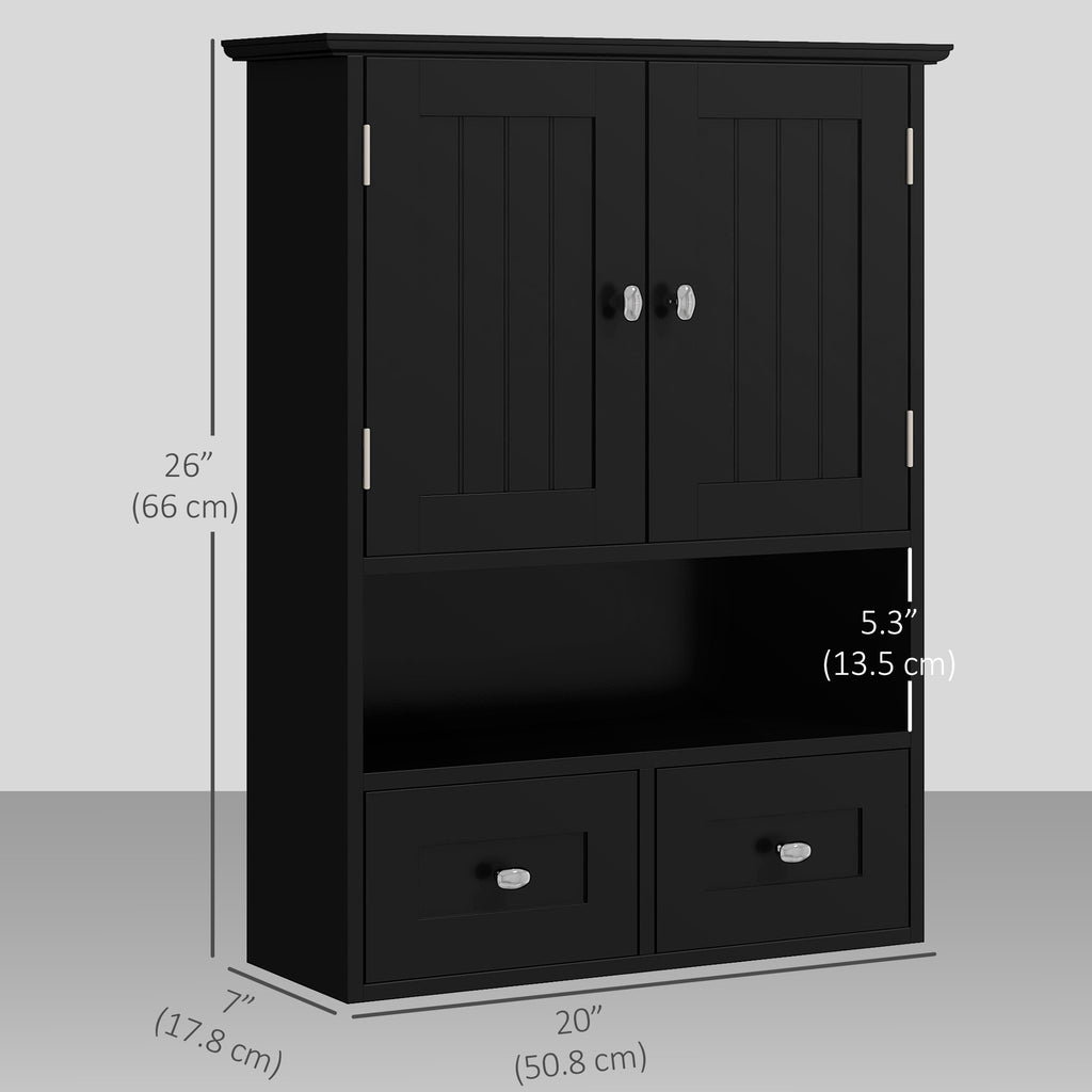 Medicine Cabinet, Bathroom Wall Cabinet with Shelf and Drawers for Hallway, Living Room, Brown