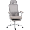 Ergonomic Office Chair, Mesh Reclining Desk Chair with Adjustable Lumbar Support, Headrest, Grey