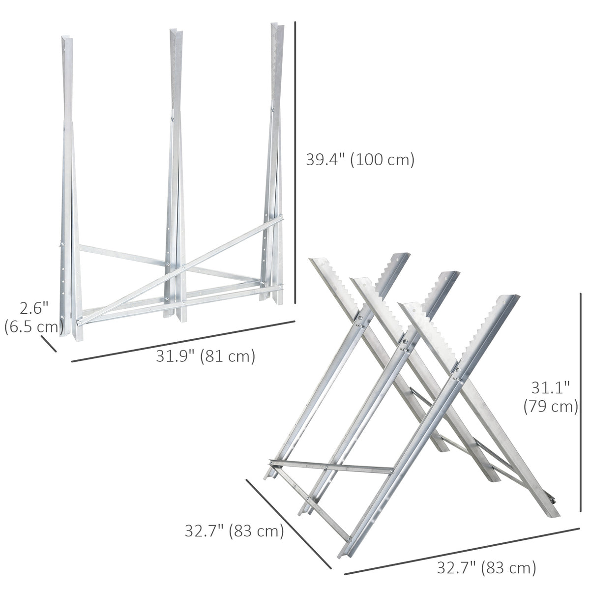 Portable Sawhorse Heavy Duty Cutting Stand Steel Adjustable Work Support, Foldable Sawhorse Stand 220 lbs Weight Capacity