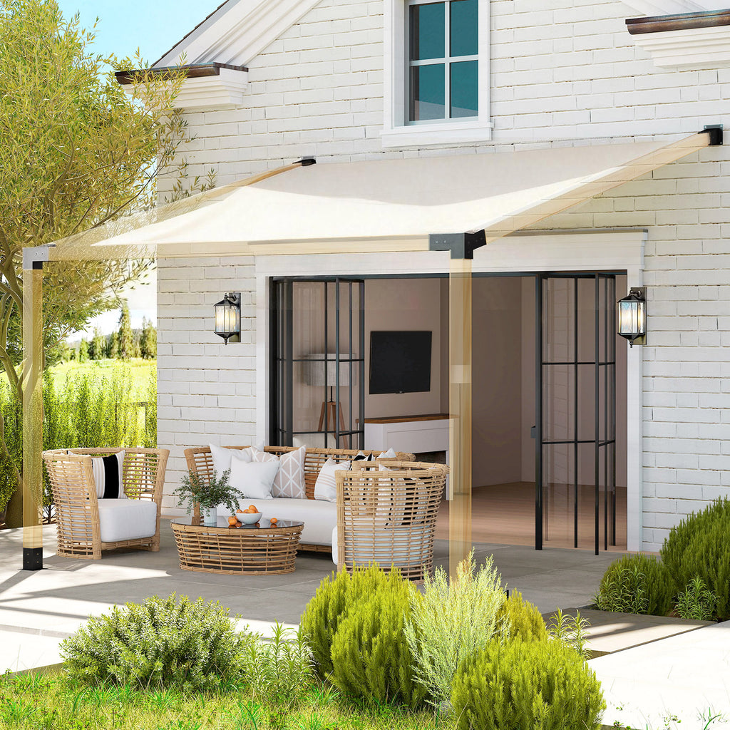 Pergola Kit, 15° Slanted Pergola Bracket Kit with 3-Way Brackets, Post Bases, Wall Mounts for 3.6" X 3.6" Lumber, Black