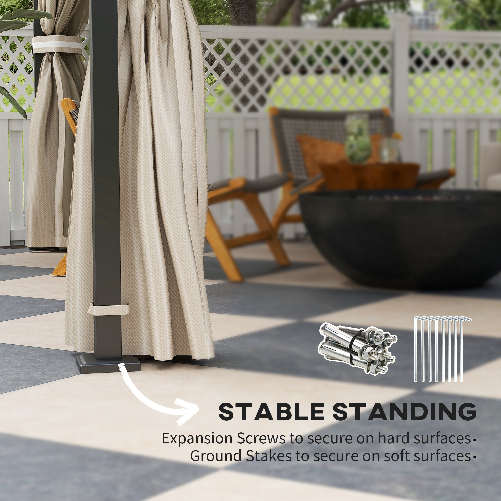 10' x 12' ደጋዊ ጋዜቦ፣ ድርብ ገረብ ፓትዮ ጋዜቦ ካኖፒ ምስ መርበብን መጋረጃታትን ንገነትን ሜዳን ድሕሪ ቤትን ዴክን