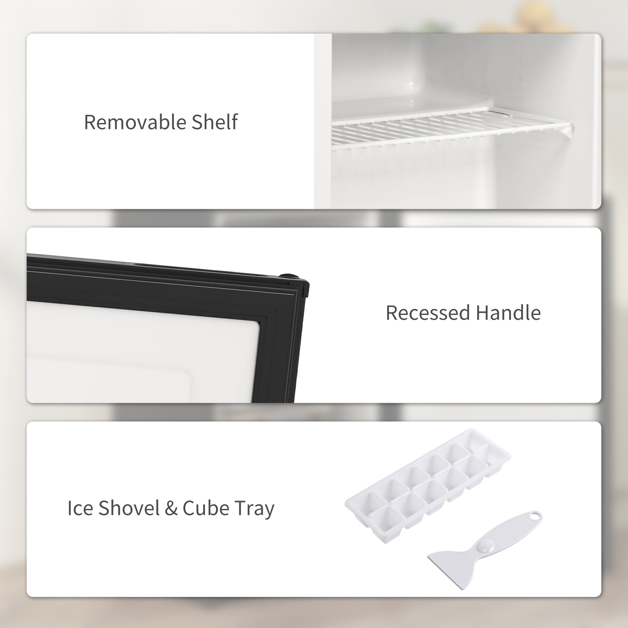 1.1 Cu. Ft. Mini Freezer, Compact Upright Freezer with Reversible Door, Removable Shelf, Adjustable Temperature, White