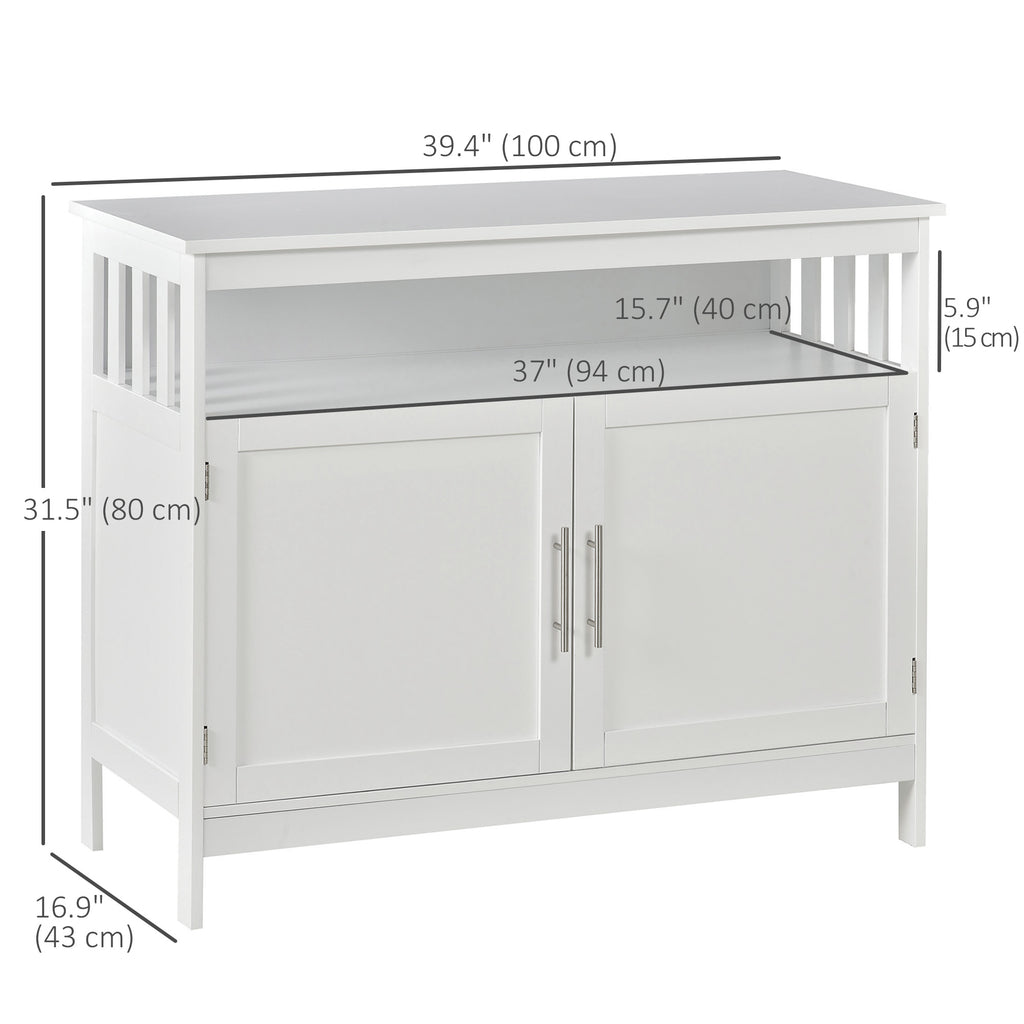 Wooden Console Table with Open Shelf and 2 layers Cabinet  Kitchen Furniture